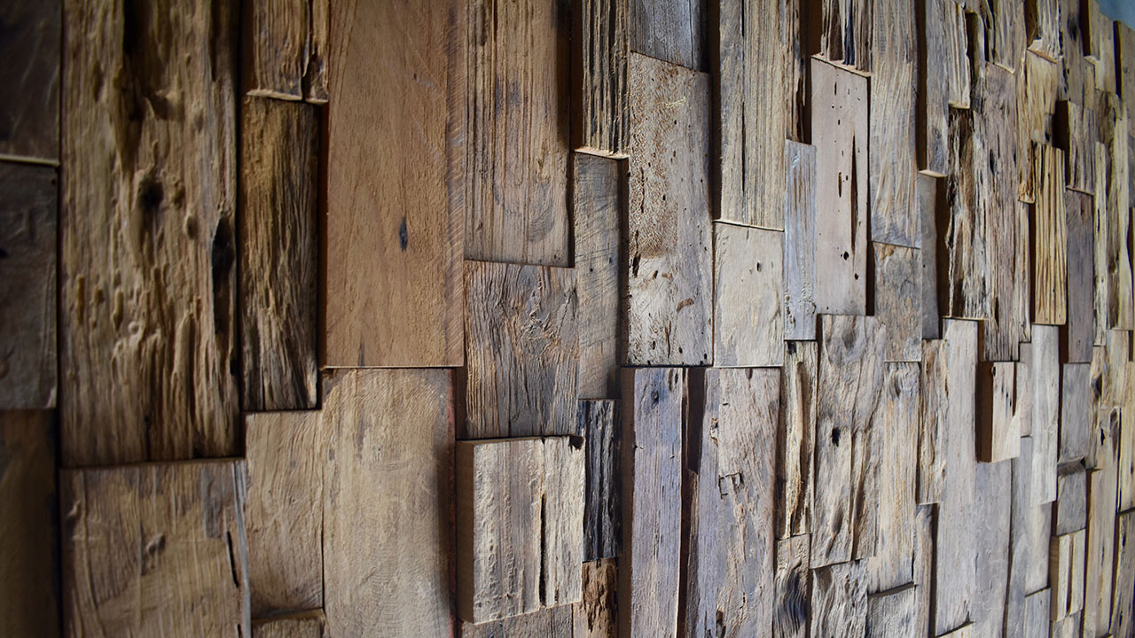 Reclaimed Teak Wooden Wall Cladding